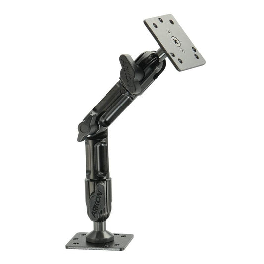 Heavy-Duty Drill-Base Mounting Pedestal with 8" Multi-Angle Arm - 4-Hole AMPS Compatible